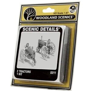 Woodland Scenics D211 HO John Deere Tractors 2" Vehicle Figure Kit Farm Vehicle